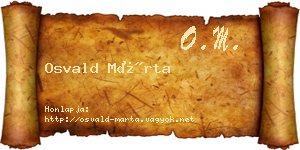 Osvald Márta névjegykártya