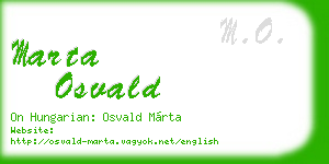 marta osvald business card